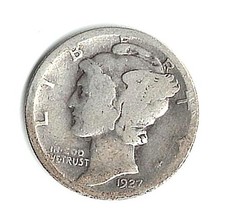 1927 P Mercury Dime - Circulated Good - 90% Silver -  picture