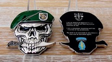 US Army Special Forces Group Creed Green Berets 5th SFG (A) Skull Challenge Coin picture