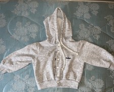 Vintage Gerber Toddler Hoodie Gray Snap Front S/2T Fleece picture