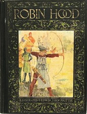 1927 ROBIN HOOD Folklore ELABORATE GIFT BINDING Medieval PRETTY EDITION vtg RARE picture