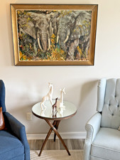 Simon Hodge Original Elephant Painting African Wildlife Safari Framed Large picture