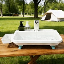 Portable Camping Sink with Electric Faucet Hand Dish Washing Station, Water Flow picture
