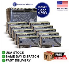 Advance Black Nitrile Exam Gloves Powder Free 1000 PC 6 Mil Latex Free Glove New picture