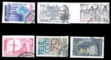 France #1651 1657 1697 1704 1709 Used 1976-1980 Imperf Group of 6 picture