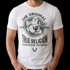 $69 TRUE RELIGION White REAL DEAL BUDDHA Short Sleeve Designer Graphic T-shirt picture