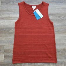Market & Spruce Stitch Fix Rust Orange Knit Tank Sweater Vest Top Small NWT picture