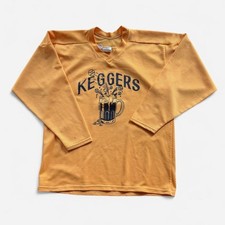 Vintage Deadstock 70s 80s hockey jersey tee keggers baseball beer graphic L picture