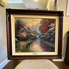 Thomas Kinkade A Quiet Evening Numbered Ltd Ed Framed Canvas Print 531/710 P/P picture