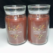NEW-LOT OF 2--Yankee Candle AUTUMN WREATH 20oz LARGE-- 2 WICK picture