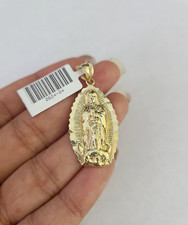 10k Virgin Mary Charm Pendant REAL 10Kt Religious Yellow Gold Genuine. picture