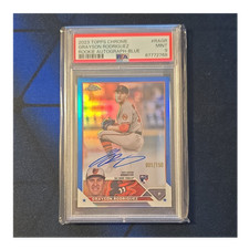 Topps 2023 Chrome Grayson Rodriguez Blue First on the print /150 RC Auto PSA 9 picture