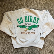 Philadelphia Eagles Go Birds EST 1933 Ash Crewneck Sweatshirt vtg RM3864 picture