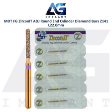 MDT Dental FG ZirconIT ZRT Round End Cylinder Diamond Bur Z141 L22.0mm Tool picture