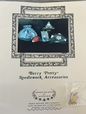 Forget Me Nots In Stitches Berry Pretty Needlework Accessories Leaflet w/CHARM picture