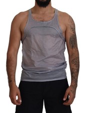 DSQUARED2 T-shirt Light Gray Cotton Sleeveless Tank Men Top IT44/US34/XS 250usd picture