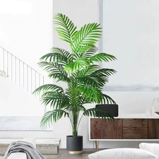Large Artificial Palm Tree Tropical Fake Plants Green Plastic Palm Leaf picture