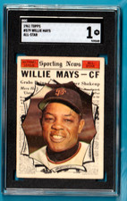 1961 TOPPS  WILLIE MAYS  A/S  HIGH #579  PSA 1  GIANTS no creases- picture