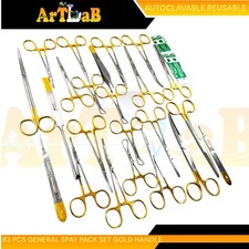 83 Pcs General Surgery Spay Pack W/Gold Handle Veterinary Instruments German picture