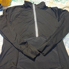 Athleta Women’s Black Track half  Zip  Size L picture