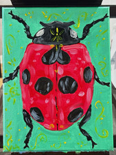 Ladybug Abstract, “she’s a lady, get it right.” Small, Unframed picture