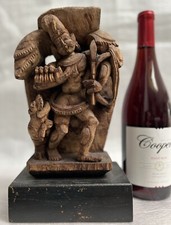 Early Antique Hand Carved Pre 1900s Rajasthan Warrior Getting Ready For Battle picture