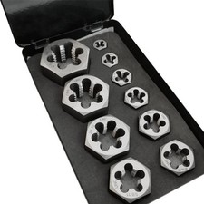 KLOT 10pcs/set Carbon Steel Hex Die Nut 1/4 5/16 3/8 7/16 1/2 9/16 5/8 3/4 7/8 1 picture