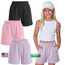 Custoneei Girls Wide Leg Athletic Shorts 3-Color 9-10 Years picture