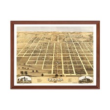 Old Map of Urbana, IL 1869 - Vintage Urbana Illinois Art picture