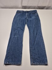 VTG L.L. Bean Jeans Mens 35x31 Blue Straight Leg Denim Regular Fit Made in USA picture