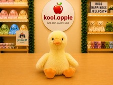 Jellycat Bashful Duckling Plush Toy New Authentic 34cm Original Medium picture