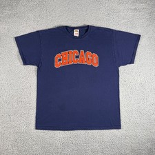 Vintage Chicago Spell-Out T-Shirt Size XL Bears City Tourist Blue picture