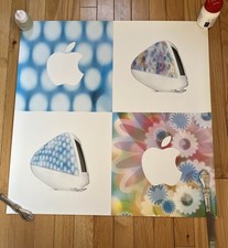 2001 Apple iMac Poster Flower Power Blue Dalmatian picture