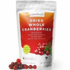 powbab Dried Whole Cranberries: 100% USA Grown Organic Cranberry, No Sugar-2.9oz picture