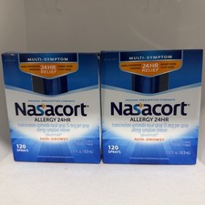 2x Nasacort Non Drowsy 24 HR Allergy Nasal Spray 120 Spray Each Exp 01/2028 picture