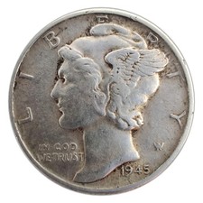 1945-D Mercury Dime VF Very Fine 90% Silver picture