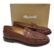 Madewell NYE Penny Loafers Vachetta Leather NJ256 Apple Butter Brown Size 8 picture