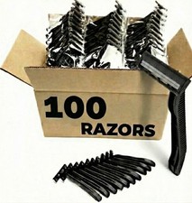 100 Twin Blade Black Disposable Razors in Bulk - Professional or Home Use picture