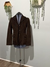 VTG Banana Republic Suede Leather Jacket Womens Medium Brown  Button Up Blazer picture