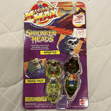 Mattel Mighty Max Shrunken Heads Wraptile & Brain Face Figure Set #11860 picture