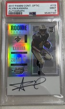 2017 Panini Contenders Optic Rookie Ticket OC Auto Alvin Kamara #113 PSA 9 RC picture