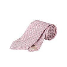Ferragamo Men's Pink Wave Print Silk Tie picture