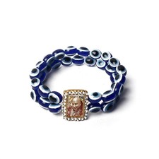 SATVIK 2 Pc Jai Guru Ji Maharaj Handmade Blue Beaded Bracelet for Men & Women | picture