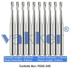 10-100pc Vakker Dental Carbide Burs FGSS245 Short Shank Amalgam Preparation Bits picture