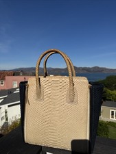 Vintage Paige Gamble Snake Skin Bag Purse Luxury Old Money Classic Cream Classy picture