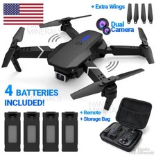 Drone 2026 4K HD Dual Camera WiFi FPV RC Foldable Quadcopter + 4 Batteries picture