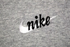 Vintage Nike T-Shirt 90s LS Ringer Mens L Gray Black Embroidered Swoosh Made USA picture