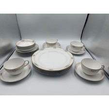 Vintage Noritake Sedan Hand Painted Nippon China Set Floral Gold Trim 20pcs picture