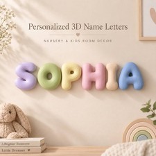 Personalized 3D Wall Bubble Letters, Custom Name Nursery Decor, Colorful Baby picture