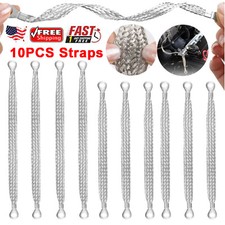10X Universal Engine Automotive Ground Strap Connector Flat Braided Copper Cable picture