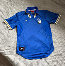 Vintage Nike Italia Home 1997 Soccer Jersey Blue Short Sleeve  Men’s Size M picture
